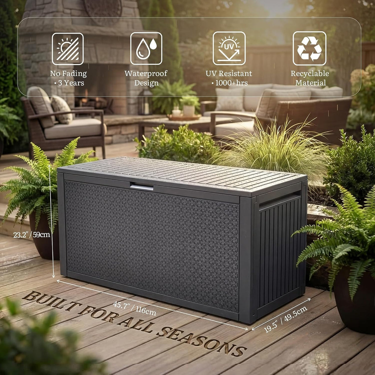 Gallon Resin Outdoor Storage Deck Box
