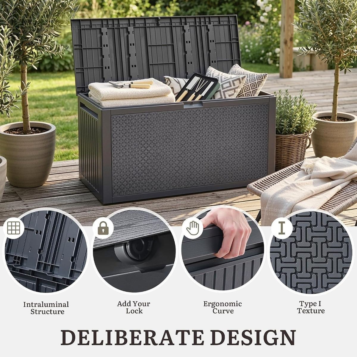 Gallon Resin Outdoor Storage Deck Box