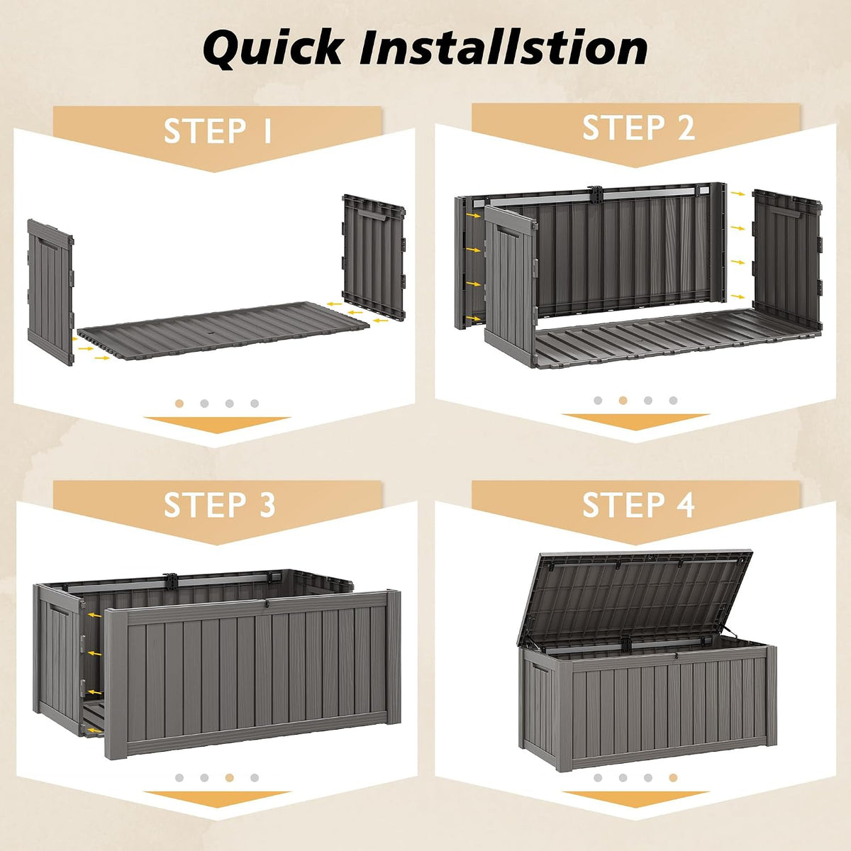 Large Outdoor Resin Storage Deck Box