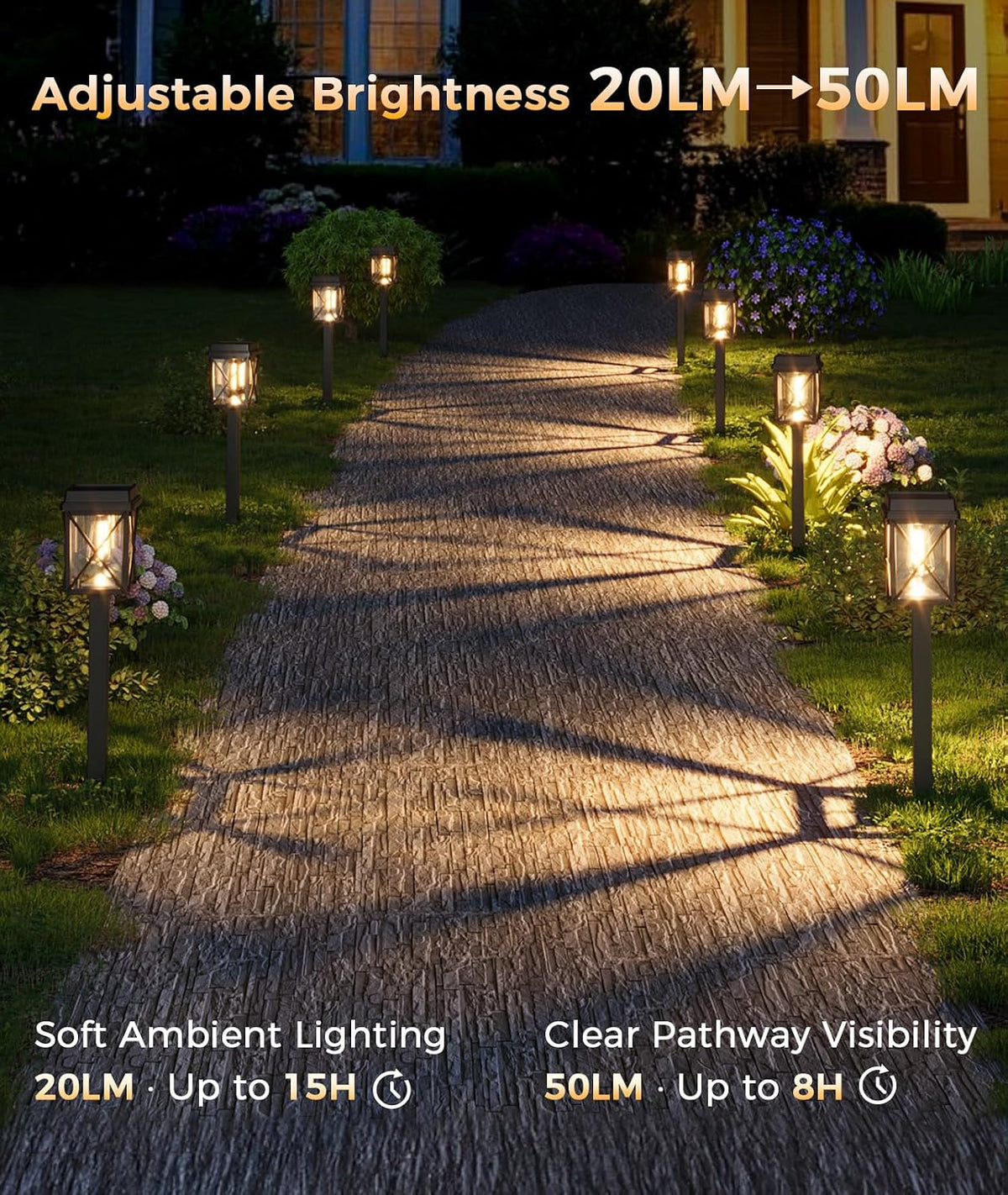 Bright Solar Outdoor Pathway Lights