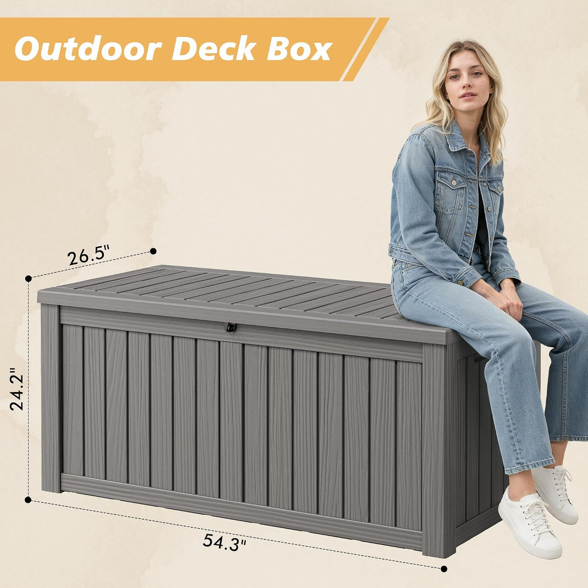 Large Outdoor Resin Storage Deck Box
