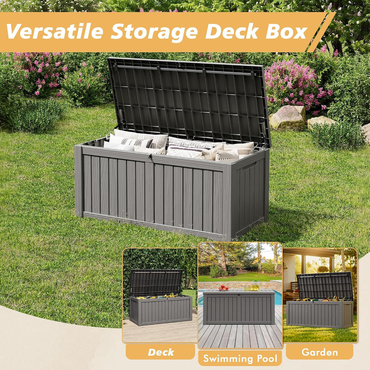 Large Outdoor Resin Storage Deck Box