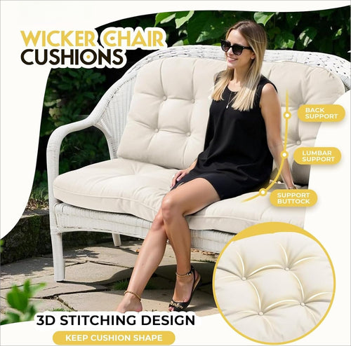 All Weather Patio Wicker Cushion Set
